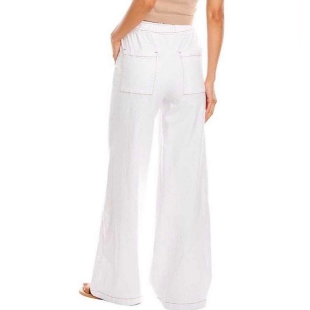 WeWoreWhat White Straight Leg Pull On Stretch Twill Denim Pants, Sizeโ Medium - Picture 3 of 15